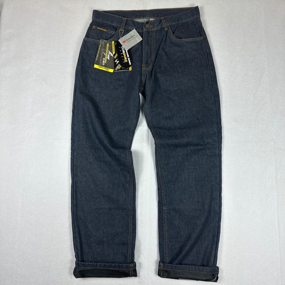 Scorpion EXO Covert Pro Blue Cordura Kevlar Riding Jeans Size 34